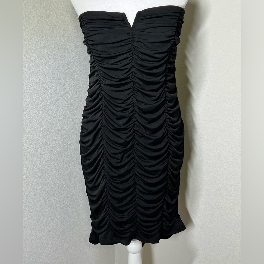 Torrid Black Strapless Bodycon Ruched Dress Size 3 (22-24)